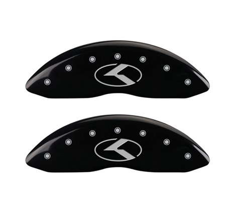 MGP 4 Caliper Covers Engraved Front & Rear Circle K/Kia Black finish silver ch