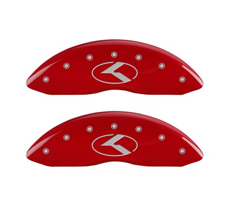 MGP 4 Caliper Covers Engraved Front & Rear Circle K/Kia Red finish silver ch