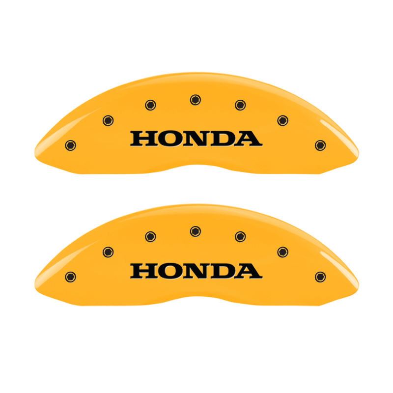 MGP 4 Caliper Covers Engraved Front Honda Engraved Rear Pilot/2016 Yellow finish black ch