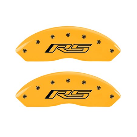 MGP 4 Caliper Covers Engraved Front & Rear Gen 5/RS Yellow finish black ch