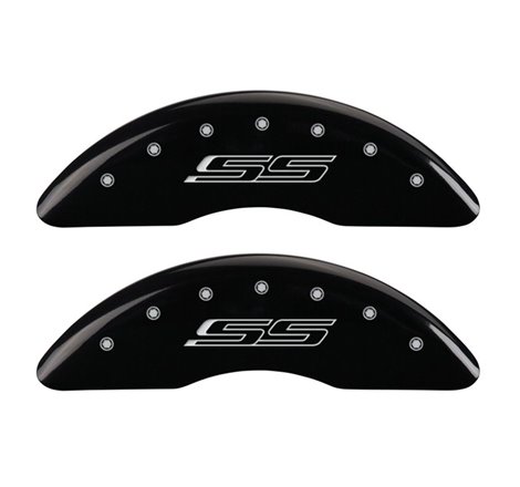 MGP 4 Caliper Covers Engraved Front & Rear Gen 5/SS Black finish silver ch