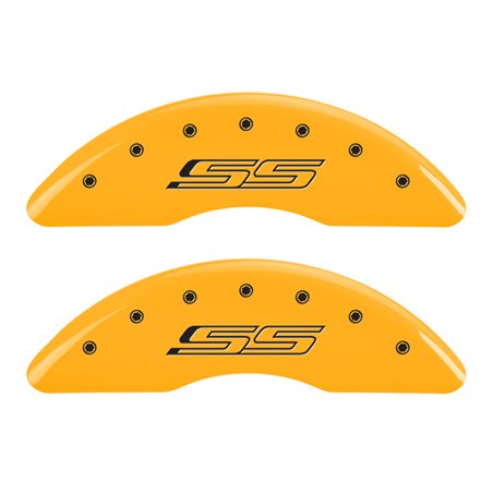 MGP 4 Caliper Covers Engraved Front & Rear Gen 5/SS Yellow finish black ch