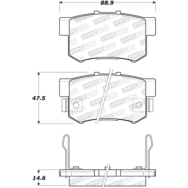 StopTech Performance 2000-2009 Honda S2000 Rear Sport Brake Pads