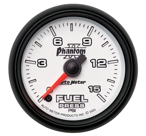 Autometer Phantom II Fuel Pressure Gauge 2-1/16in 15PSI Digital Stepper Motor