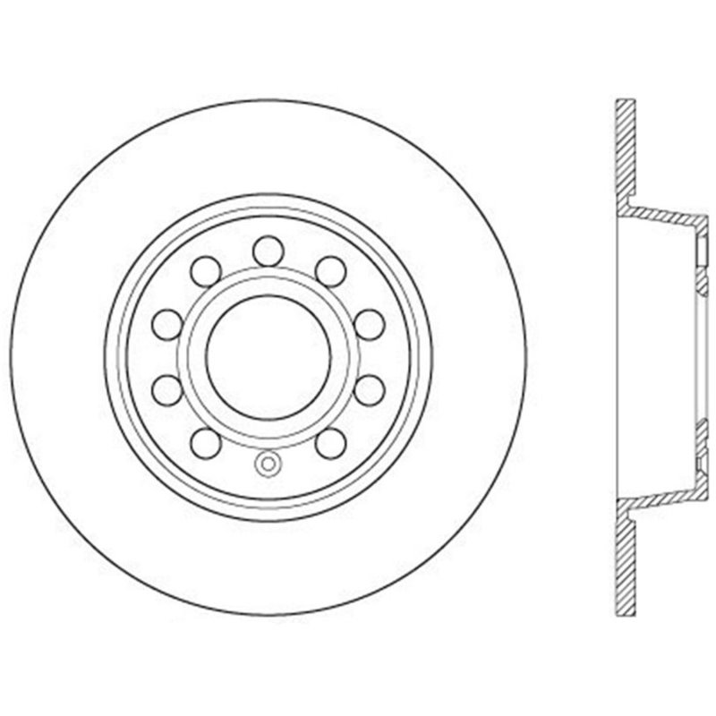 StopTech 06-10 Audi A3/08-10 TT / 06-09 VW GTI Mk V Cryo-Stop Right Rear Slotted Rotor