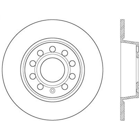 StopTech 06-10 Audi A3/08-10 TT / 06-09 VW GTI Mk V Cryo-Stop Right Rear Slotted Rotor