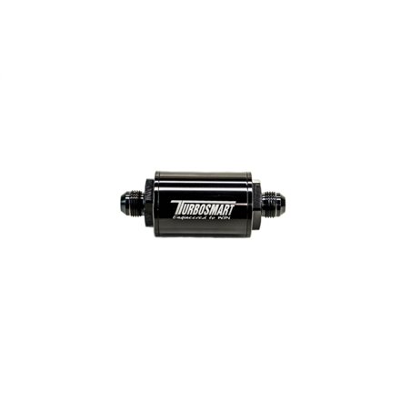 Turbosmart FPR Billet Inline Fuel Filter 1.75in OD 3.825in Length AN-6 Male Inlet - Black