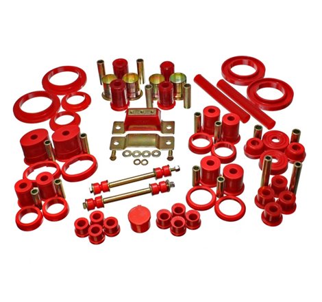 Energy Suspension 85-93 Ford Mustang Red Hyper-flex Master Bushing Set w/ V-8