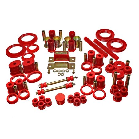 Energy Suspension 85-93 Ford Mustang Red Hyper-flex Master Bushing Set w/ V-8