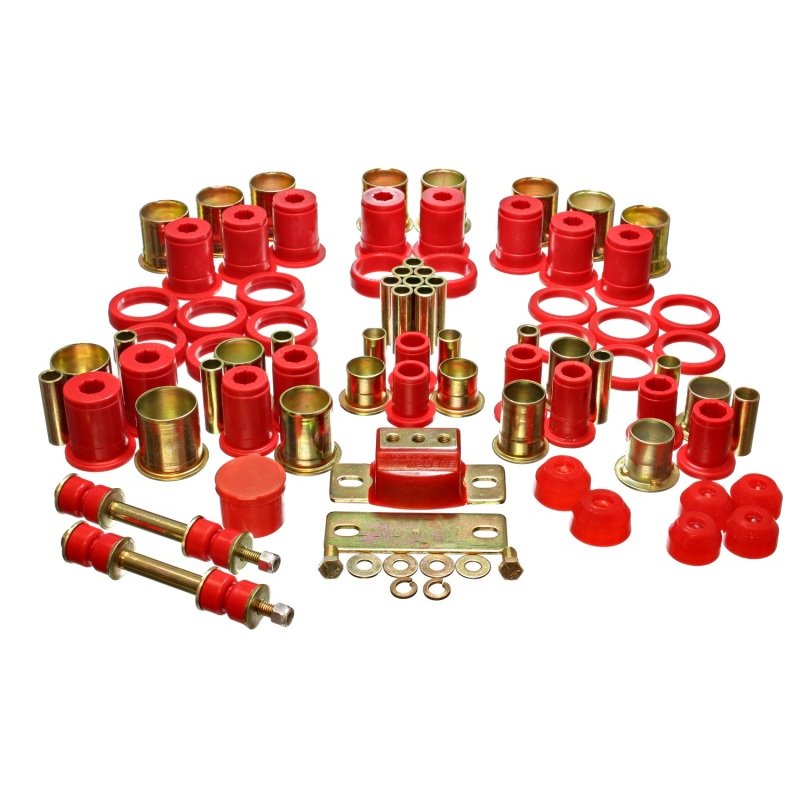 Energy Suspension 74-77 Oldsmobile Cutlass/442/F-85/Europa Red Hyper-flex Master Bushing Set