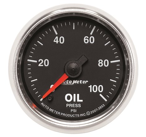 Autometer GS Series 2-1/16in Oil Pressure Gauge 100PSI Electric Full Sweep