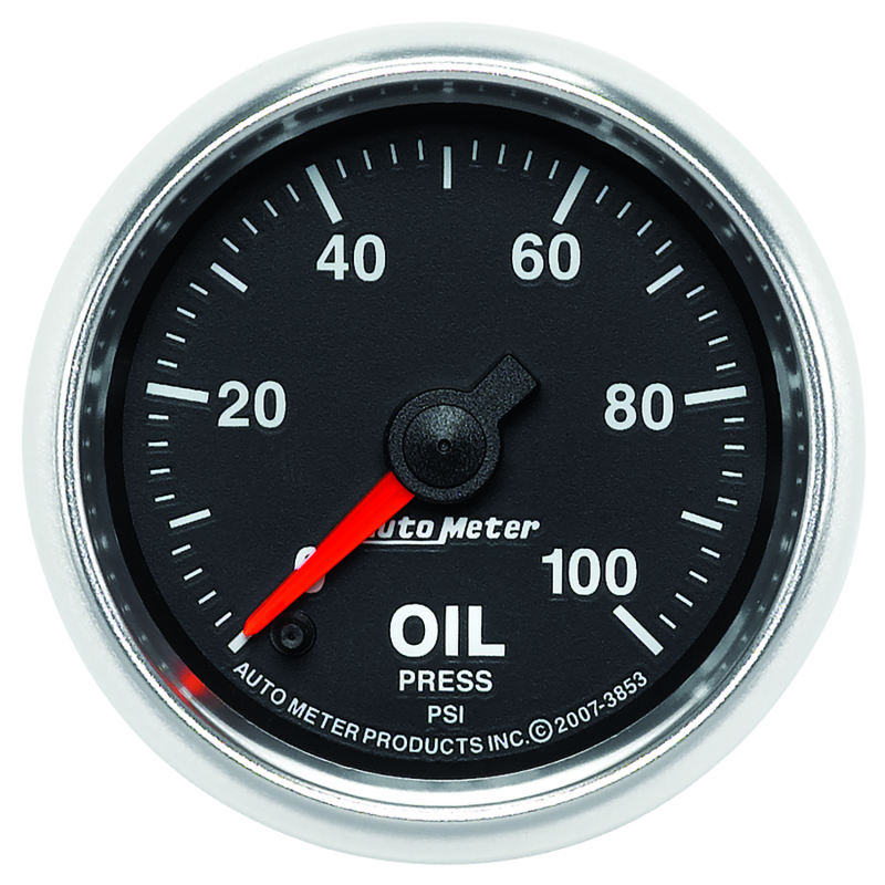 Autometer GS Series 2-1/16in Oil Pressure Gauge 100PSI Electric Full Sweep