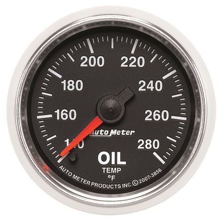 Autometer GS Series 2-1/16in Oil Temperature Gauge 140-280 Degrees Electric Full Sweep