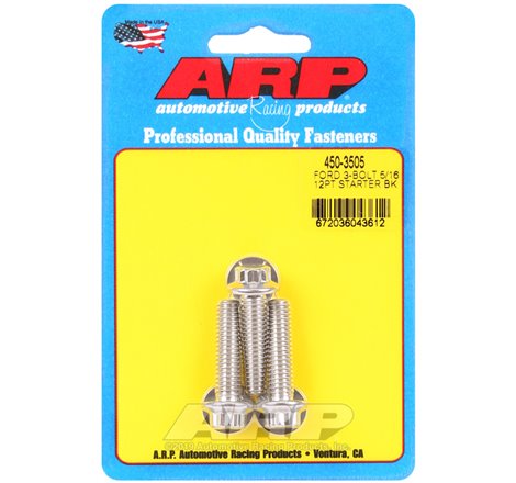 ARP Ford SS 3-Bolt 5/16in 12pt Starter Bolt Kit