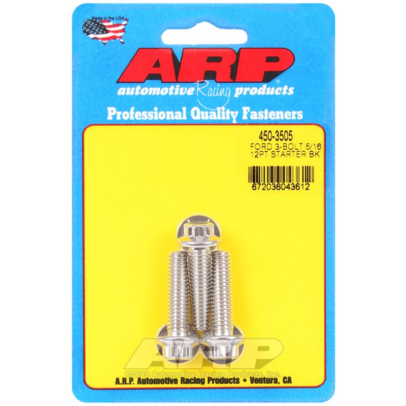 ARP Ford SS 3-Bolt 5/16in 12pt Starter Bolt Kit