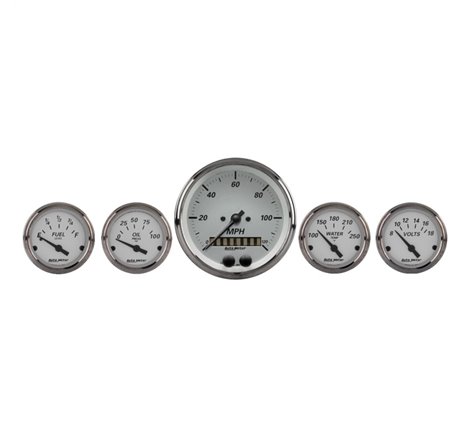 AutoMeter American Platinum 5PC. (3-3/8in. & 2-1/16in.) GPS Speedometer Gauge Kit