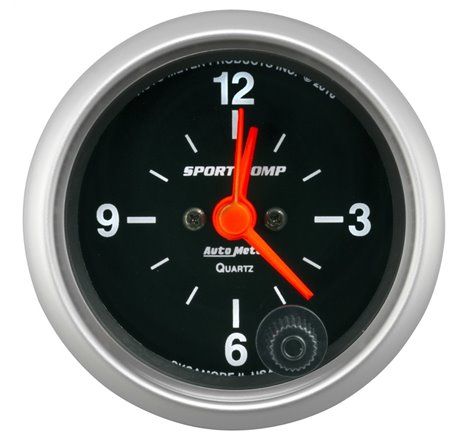 Autometer Sport-Comp 2-1/16in. 12 Hour Analog Clock Gauge