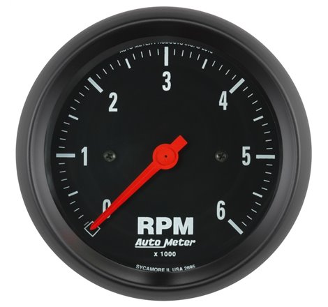 Autometer Z-Series 3-3/8in. 0-6K RPM In-Dash Tachometer Gauge