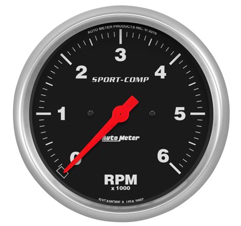 AutoMeter Sport-Comp 5in. 0-6K RPM In-Dash Tachometer Gauge