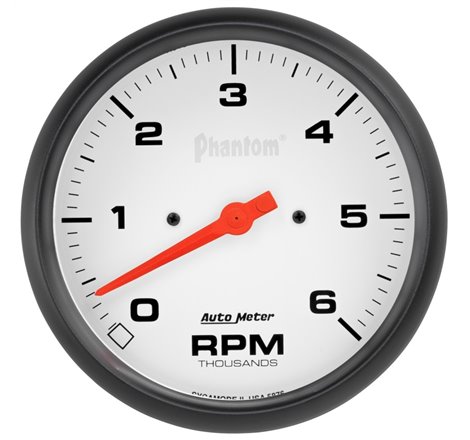 AutoMeter Phantom 5in. 0-6K RPM In-Dash Tachometer Gauge