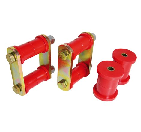 Prothane 64-73 Ford Mustang Rear Spring Bushings w/ HD Shackle Kit - Red