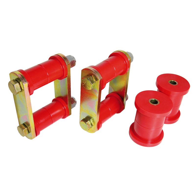 Prothane 64-73 Ford Mustang Rear Spring Bushings w/ HD Shackle Kit - Red