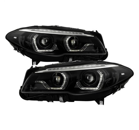 Spyder BMW 5 Series F10 11-13 Xenon/HID AFS Projector Headlights - Black PRO-YD-BMWF10HIDAFS-SEQ-BK