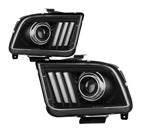 Spyder Ford Mustang 05-08 V2 High-Power LED Headlights - Black PRO-YD-FM05AP-BK