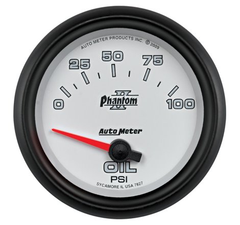 Autometer Phantom II 2 5/8in 0-100 PSI Short Sweep Electronic Oil Pressure Gauge