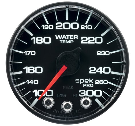 Autometer Spek-Pro 52.4mm 100-300 Deg F Digital Stepper Motor Water Temp Gauge