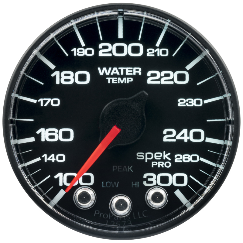 Autometer Spek-Pro 52.4mm 100-300 Deg F Digital Stepper Motor Water Temp Gauge