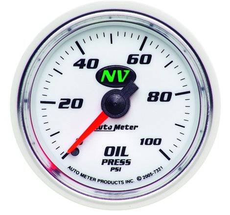 Autometer NV 52mm 0-100 PSI Oil Pressure Mechanical Gauge