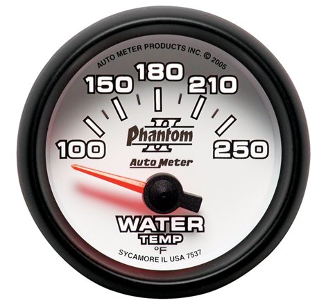 Autometer Phantom II 52.4mm SSE 100-250 Deg F Water Temperature Gauge