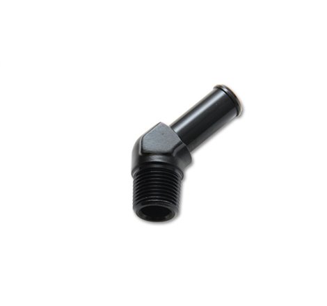 Vibrant 1/8 NPT to 1/4in Barb Straight Fitting 45 Deg Adapter - Aluminum