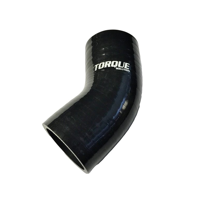 Torque Solution 45 Degree Silicone Elbow: 4 inch Black Universal