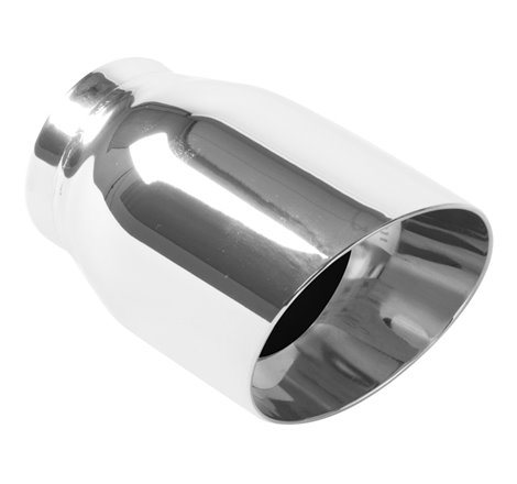 MagnaFlow Tip Stainless Double Wall Round Single Outlet Polished 3.5in DIA 2.5in Inlet 5.5in Length