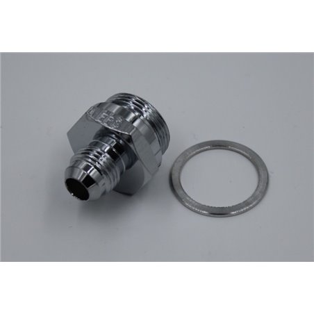 Fragola -6AN x 7/8-20 Male Adapter-Dual Feed - Chrome