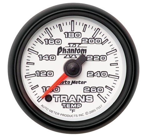 Autometer Phantom II 52mm Full Sweep Electronic 100-260 Deg F Transmission Temperature Gauge