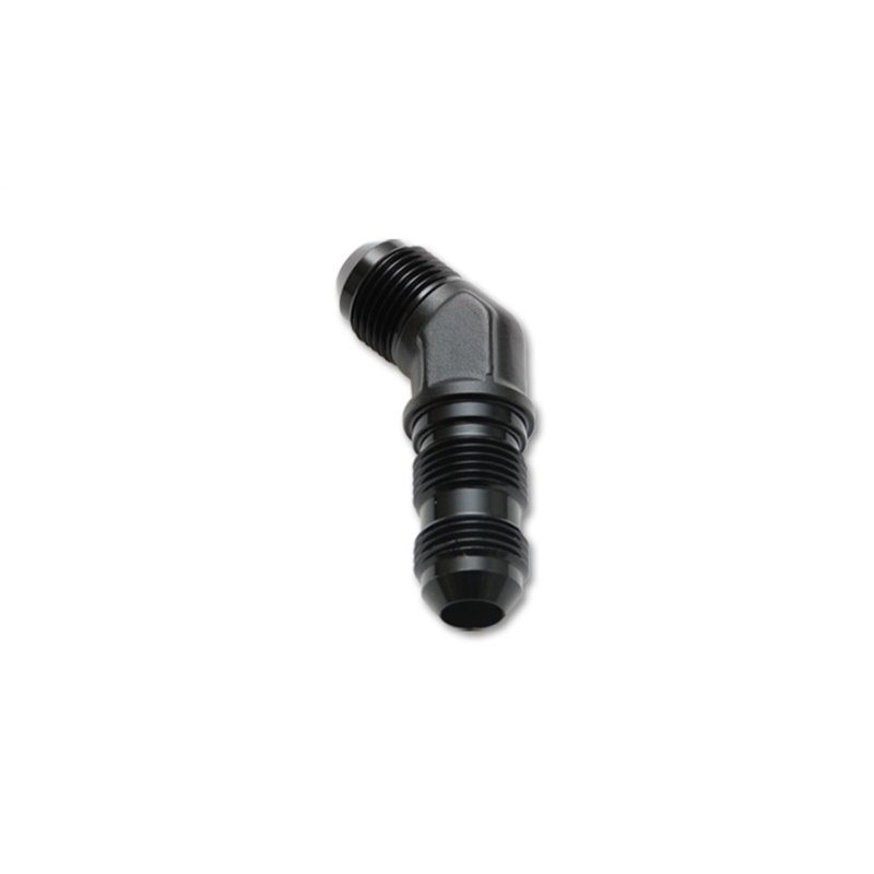 Vibrant -6AN Bulkhead Adapter 45 Degree Elbow Fitting - Anodized Black Only