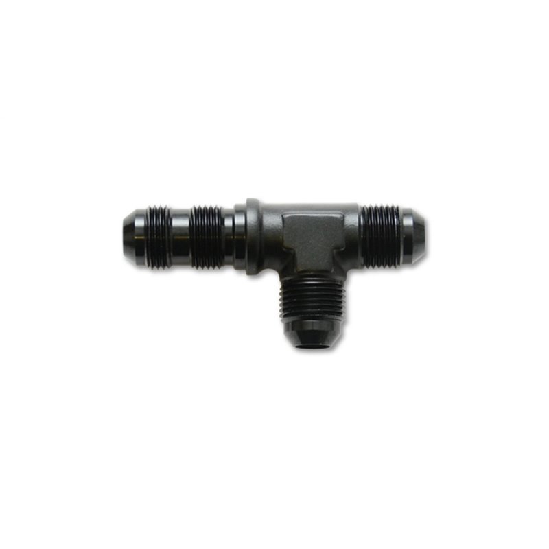 Vibrant -6AN Bulkhead Adapter Tee on Run Fittings - Anodized Black Only