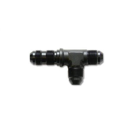 Vibrant -8AN Bulkhead Adapter Tee on Run Fittings - Anodized Black Only