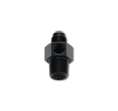 Vibrant -6AN Male to 1/4in NPT Male Union Adapter Fitting w/ 1/8in NPT Port