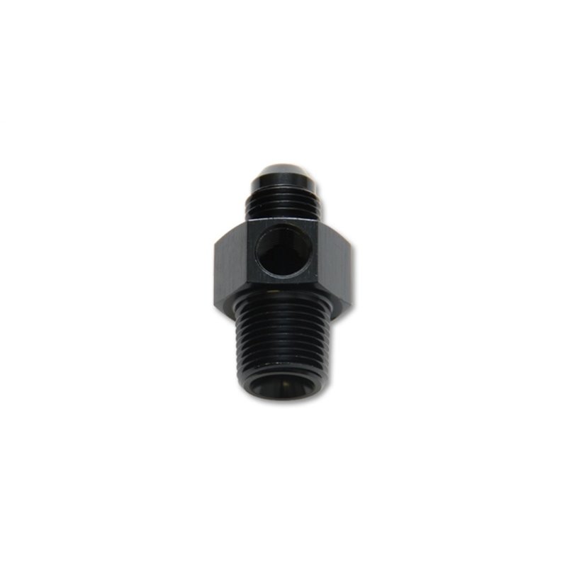 Vibrant -6AN Male to 1/4in NPT Male Union Adapter Fitting w/ 1/8in NPT Port