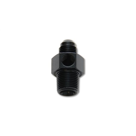 Vibrant -6AN Male to 1/4in NPT Male Union Adapter Fitting w/ 1/8in NPT Port