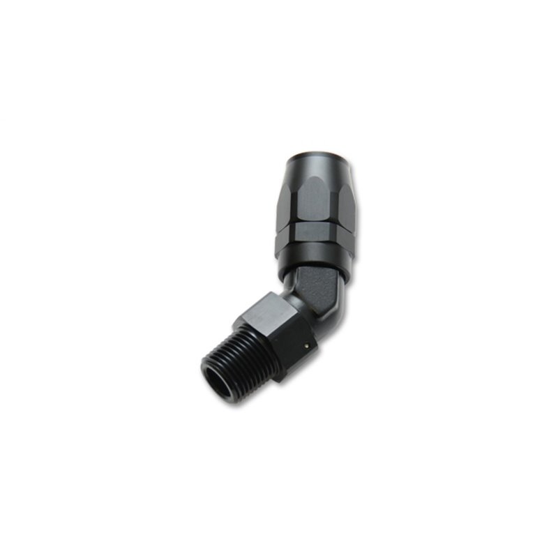 Vibrant -12AN Male NPT 45Degree Hose End Fitting - 1/2 NPT