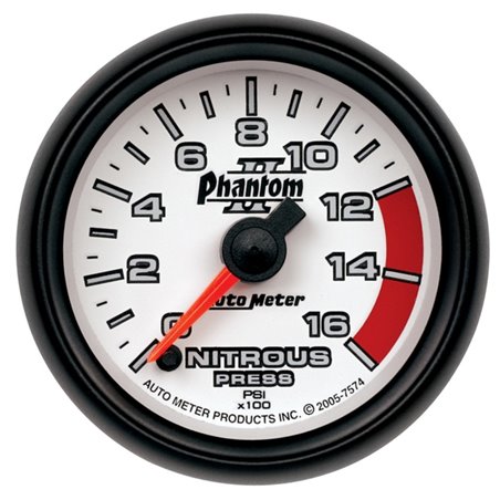 Autometer Phantom II 2-1/16in 0-1600 PSI Electrical Nitrous Pressure Gauge