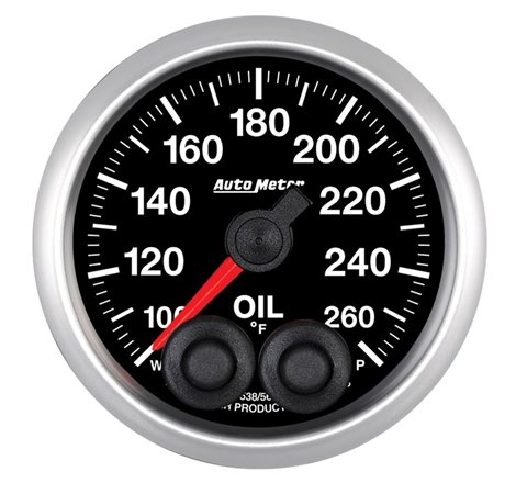 Autometer Elite 52mm 100-260 Deg F Oil Temp Peak & Warn w/ Electronic Control Gauge