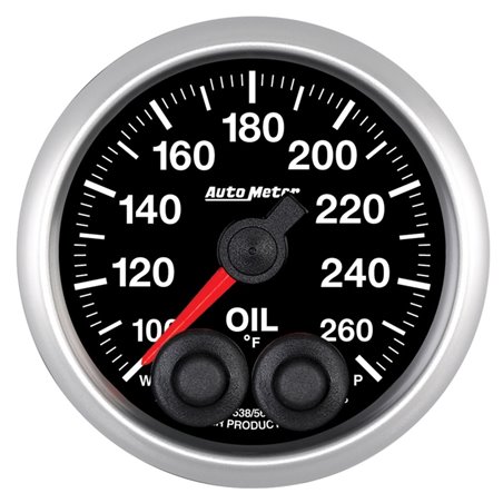 Autometer Elite 52mm 100-260 Deg F Oil Temp Peak & Warn w/ Electronic Control Gauge