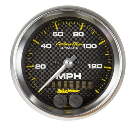 Autometer Ultra-Lite Carbon Fiber 3-3/8in 140 MPH In-Dash Full Sweep GPS Speedometer