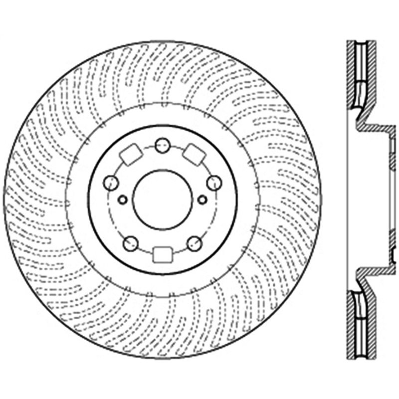 StopTech 11-14 Lexus GS300/350/400/430 (Will Not Fit F Sport) Slotted Sport Front Right Brake Rotor